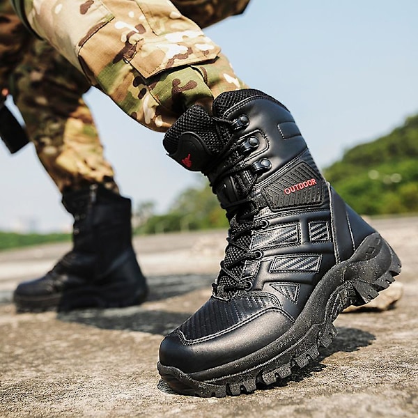 Herr Military Boot Combat Herr Boots Tacticalhane Shoes Work Safety Shoes Yj203 Black 44