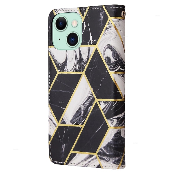 Marble Bronzing Läder Phone case för iPhone 15 Black