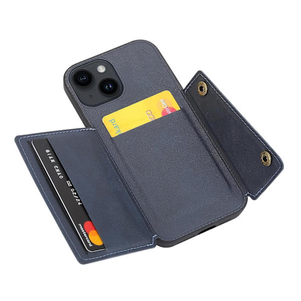 Phone case med dubbelt spänne för iPhone 15 Plus Blue