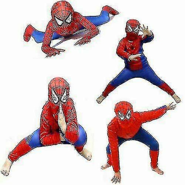 Barn Pojkar Spiderman Cosplay Kostym Mask Superhjälte Fancy Dress Party Outfits 12-29 M(4-5 Years)