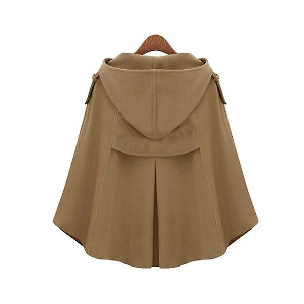 Ny fleecejacka med huva för kvinnor Lös kashmir poncho ullblandningar Vindjacka Höst Vinter Mode Azul M