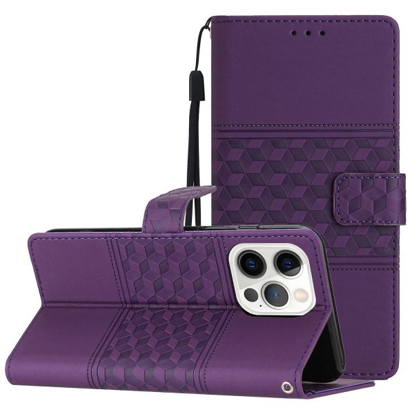 Diamantpräglat case för iPhone 15 Pro Purple