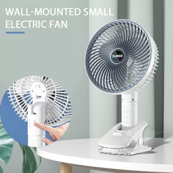 Kipas Mini Fläkt Bärbar Kylfläkt 3 Speed Desktop Fläkt 360 Rotation Uppladdningsbar Handhållen Fläkt Clip Fan Kipas Folding Fan noSize