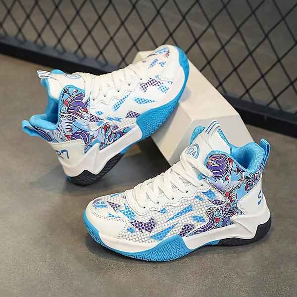 Barn Sneakers Pojkar Basketskor Halkfria Barn Sportskor 3B017 Blue 37