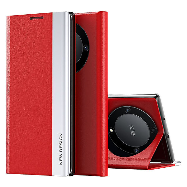 For Honor Magic 5 Lite 5g /x9a 5g galvanisering Pu Läder Flip Stand Cover Phone case Red none