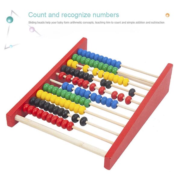 Trä Abacus barn Math Educational Learning Kid Toy Calculat Bead Counting Red