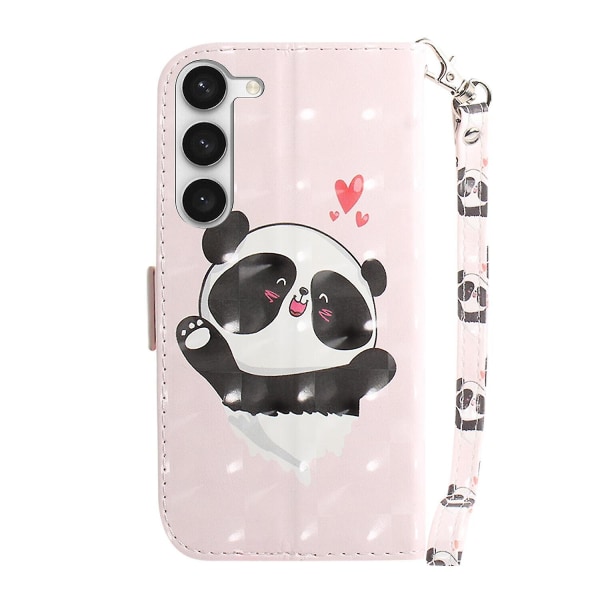 Kompatibel med Samsung Galaxy S23 Plus 5g cover Magnetic 3d Pattern Plånbok Flip Case med rem - Söt Panda null none