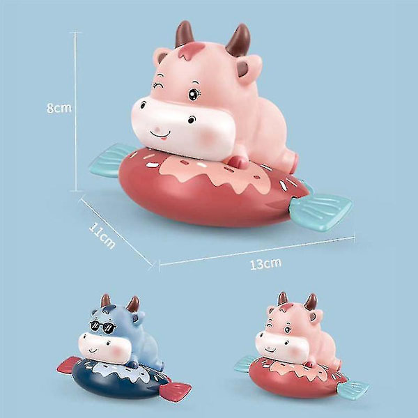 Småbarns badleksak, manuell upprullningsbar Dumbo/kalvbadkarsleksaker, dragrep Clockwork Barnleksak V Pink Calf