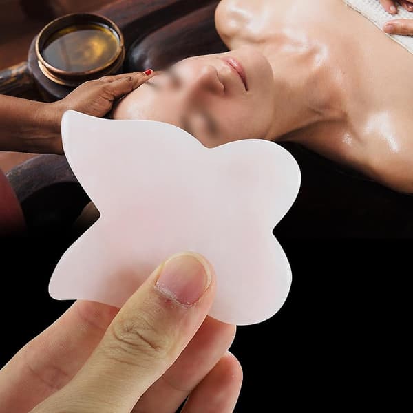 Naturlig Rose Quartz Crystal Healing Massage Sten Skrotplåt null none
