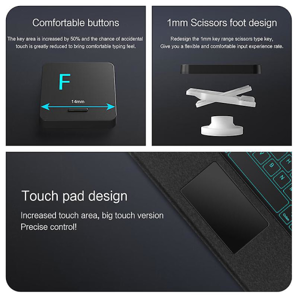 Avtagbart Bluetooth tangentbord för Oneplus Pad anti-scratch Tablet Case med pekplatta Green