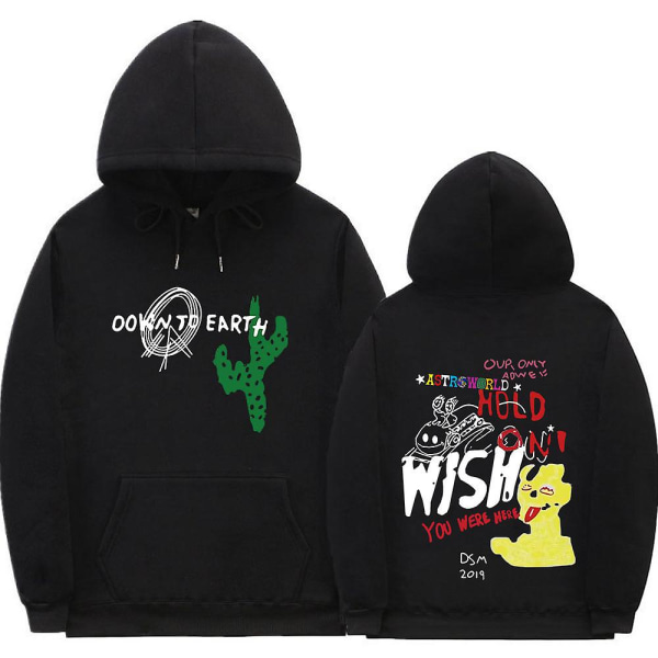 Cactus Jack Hoodie Män Kvinnor Dubbelsidig print Utseende Mamma I Can Fly Travis Scott Hoodies Unisex Hip Hop Streetwear Q02756*black L