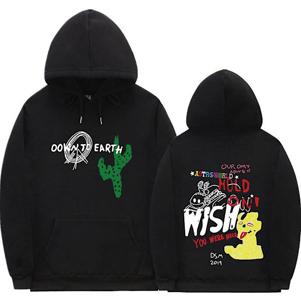 Cactus Jack Hoodie Män Kvinnor Dubbelsidig print Utseende Mamma I Can Fly Travis Scott Hoodies Unisex Hip Hop Streetwear Q02756*black S