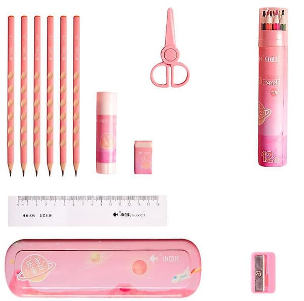 Skolmaterial Brevpapper Presentförpackning med brevpapperskassa 8 st pink
