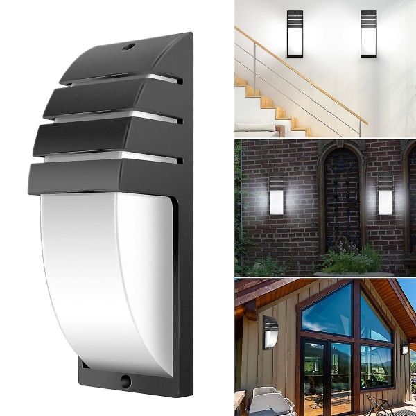 Led Vägglampa Utomhus Vattentät Ip65 Modern nordisk stil black warm light