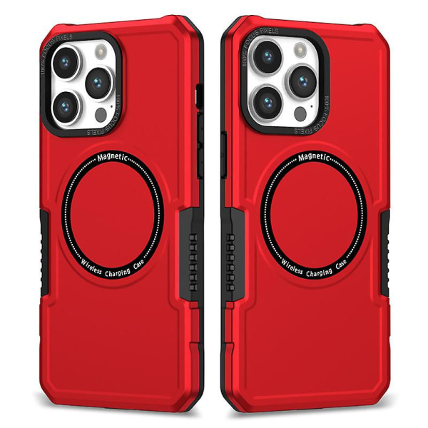 1st 15 Pro Max/15 Ultra Case, Magsafe Case Kompatibel Iphone 15 Pro Max/15 Ultra Shockproof Cover Red