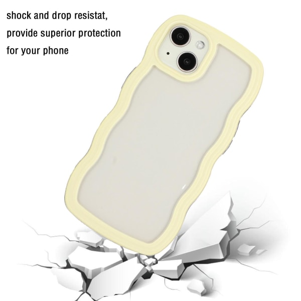 Wave TPU Clear PC- case för iPhone 15 Yellow