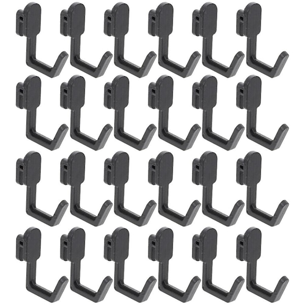 24st Plast Pegboard Krokar J Form Pegboard Krok Peg Board Tool Organizer Black 3.3x3.3cm
