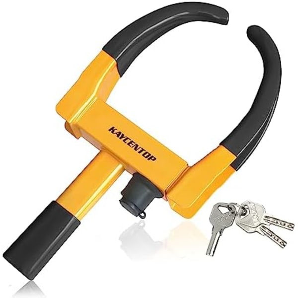 KAYCENTOP Hjulklämlås Universal Säkerhet Däcklås Stöldskydd Låsanordningar Justerbar längd Passar de flesta fordon för släp SUV Båt yellow\/black