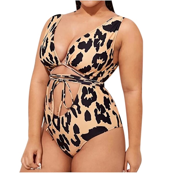 Baddräkt i plusstorlek för damer Baddräkt i ett stycke Plisserad mage Baddräkt Baddräkt Bikini XXL