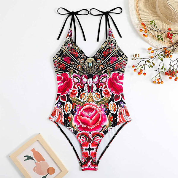 Dambaddräkt Baddräkt Dambaddräkt Baddräkt i ett stycke Bikini Baddräkt med snörning Lång kjol Chiffong Tvådelat set Tankini baddräkter för Red XL