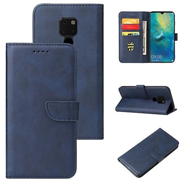 För Huawei Mate 20 Calf Texture Spänne Horizontal Flip Läder Phone case Blue