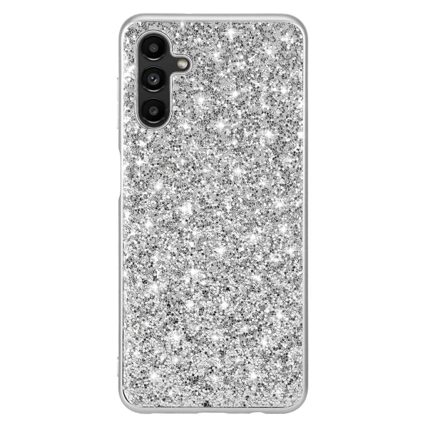 För Samsung Galaxy A34 5G Glitter phone case TPU ram hård dator baksida galvanisering cover Silver