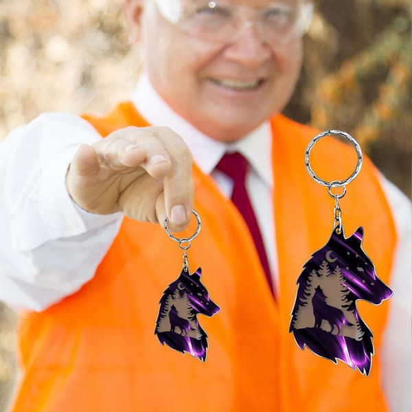Wolf Key Chain, Plateau Wolf Decoration, Wolf Key Chain Gift Violet