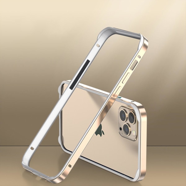 Ram Metall Bumper Case För Iphone15 Pro Max/15 Plus/15 Pro/15, Metall Cover med upphöjd kantskydd för Iphone 15series gold iPhone 15 Plus