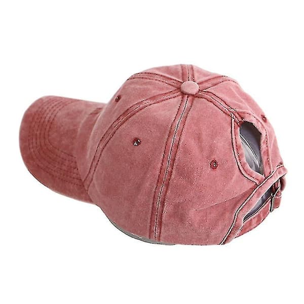 Hästsvans Baseball Cap Dam Semester Snapback Hat Tvättad bomull Comfort Spring