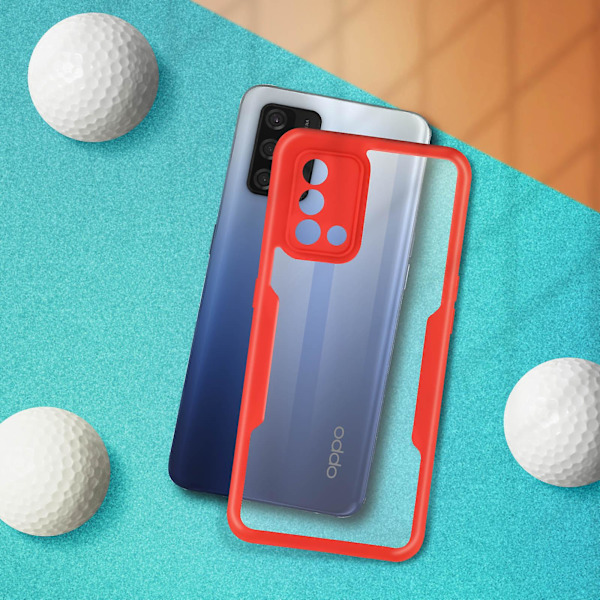 Case för Oppo A74 4G Plexiglas Bak och Polymer Front Red