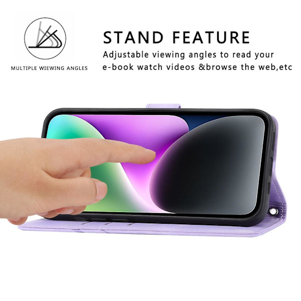 Case med präglat linje för iPhone 15 Purple