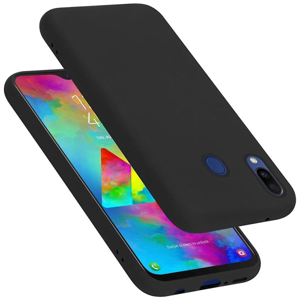 Samsung Galaxy M20 Hülle Handy Cover TPU- case - flytande design LIQUID BLACK Galaxy M20