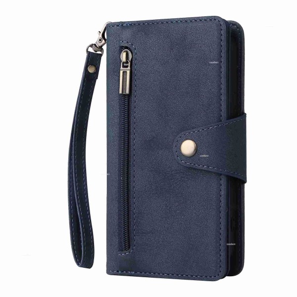 Phone case i läder för iPhone 15 Blue