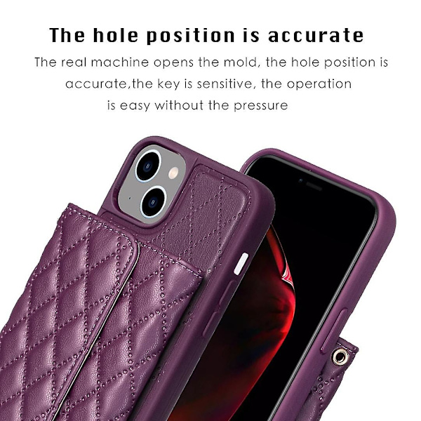 Rhombic phone case för iPhone 15 Dark purple