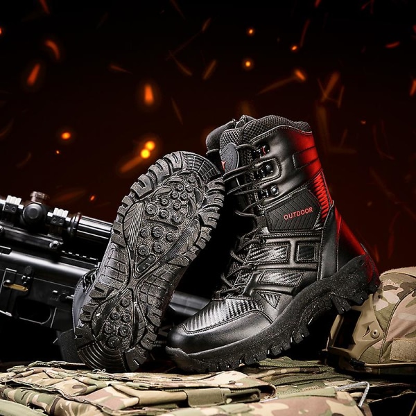 Herr Military Boot Combat Herr Boots Tacticalhane Shoes Work Safety Shoes Yj203 Black 43