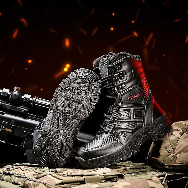 Herr Military Boot Combat Herr Boots Tacticalhane Shoes Work Safety Shoes Yj203 Black 47