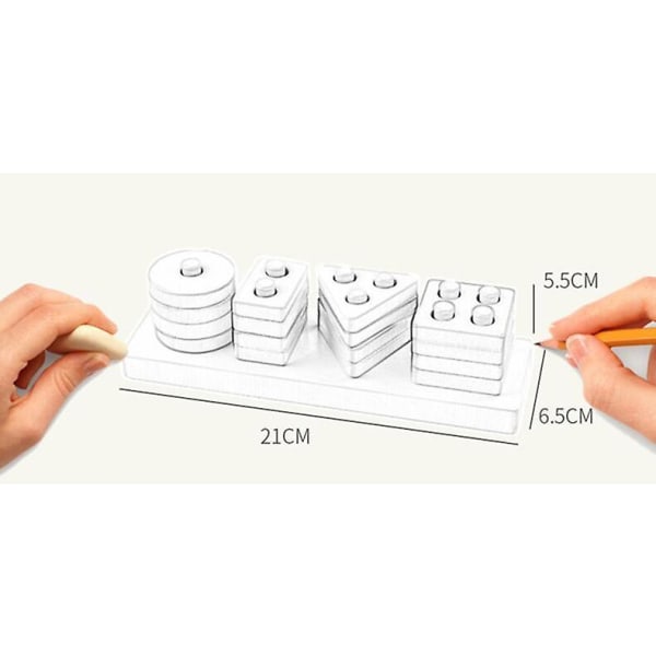 Träleksak tidig inlärning Geometrisk intelligens Board Shape Intellectual Brain Game null none