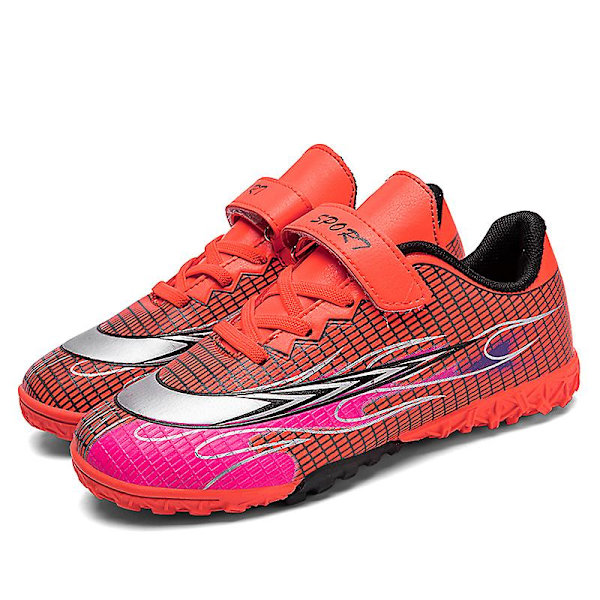 Fotbollsskor för barn, halkfria fotbollsskor med dubbar, grässkor, sneakers Yjg2231 Orange 33