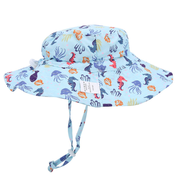 Snabbtorkande Bucket Hat Unisex Baby Boy Girl Outdoor Justerbar Beach Cap Bucket Hat blue seahorse M*50-54