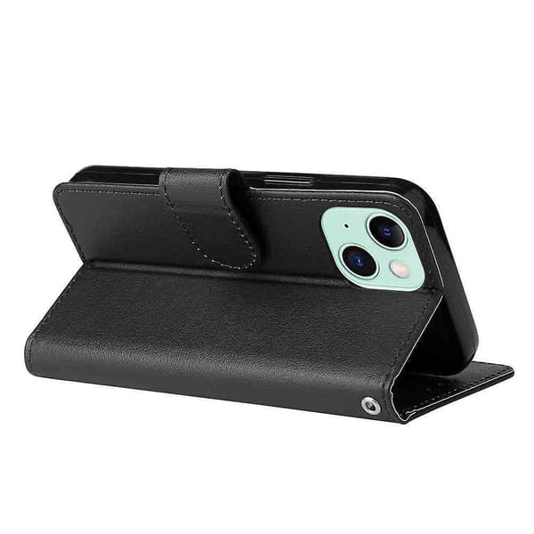 Phone case i läder för iPhone 15 Black