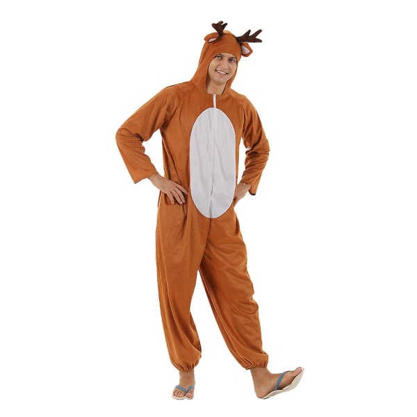 Christmas Moose One-piece Par Rolig Party Scen Kostym Bar Mall Rendräkt M