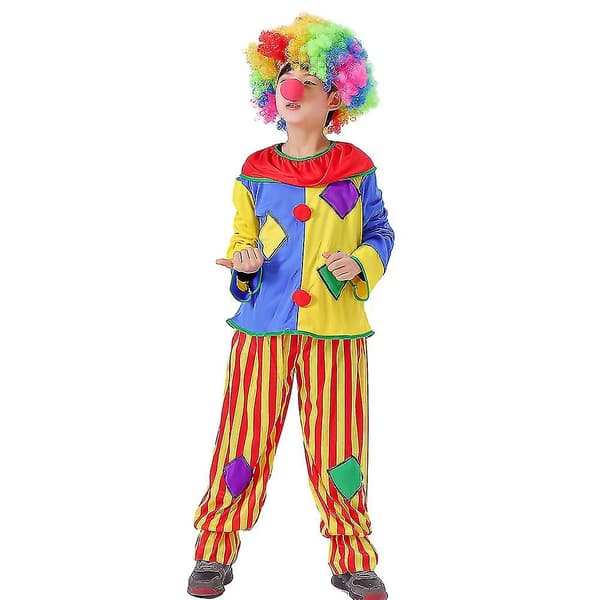 Halloween Cosplay Barnkläder Clownskostym Cirkus S
