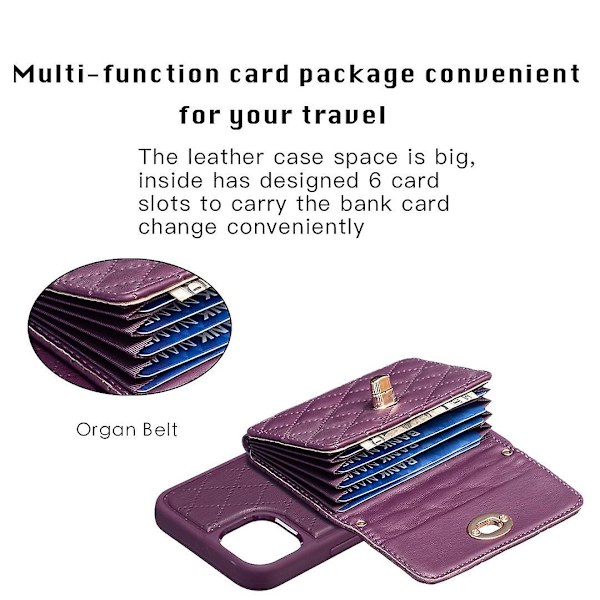 Plånbok Case För iPhone 15 Plus Dark purple