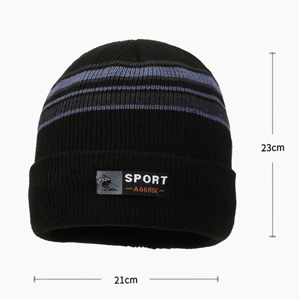 Stripes Ull Stickad Slouchy Beanie Hat Fast Rebound Tyg Vinter Hattar Perfekt semesterpresent till pappa pojkvän Gray