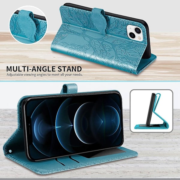 Case med reliefmönster för iPhone 15 Plus Blue
