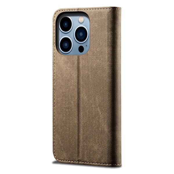 Denim Texture Case för iPhone 15 Pro Khaki