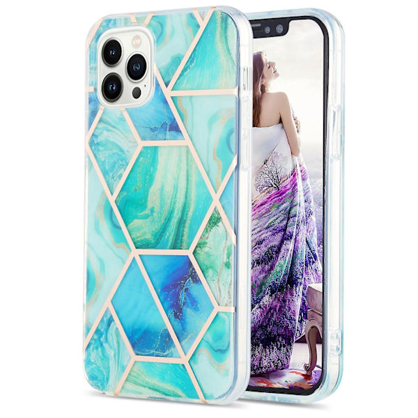 Marble TPU- case för iPhone 15 Pro Green