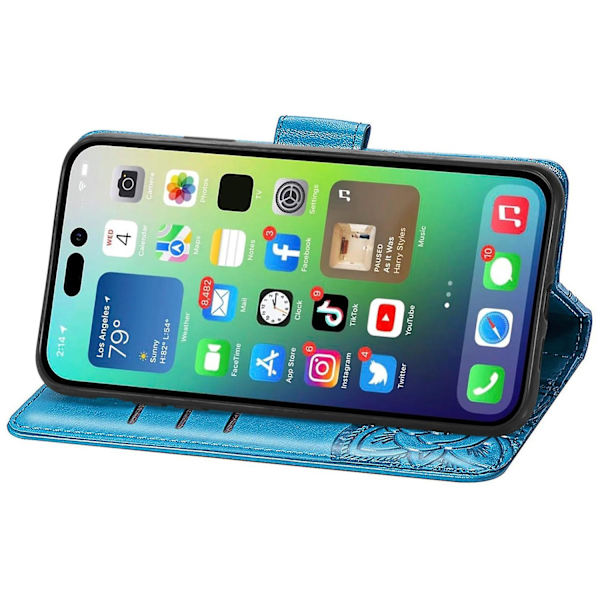 Fjärilspräglat case för iPhone 15 Plus Blue none