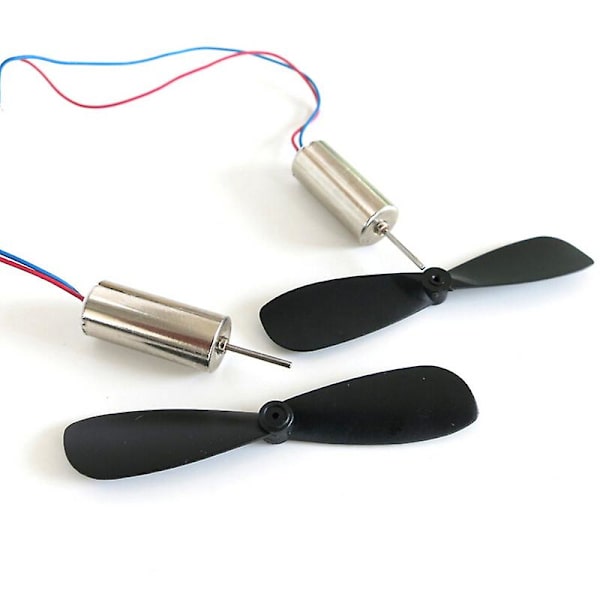 Detaljer om 2 st 3.7v 48000rpm Elektriskt flygplan Coreless Motor + Propeller För Rc Toy Hfmqv
