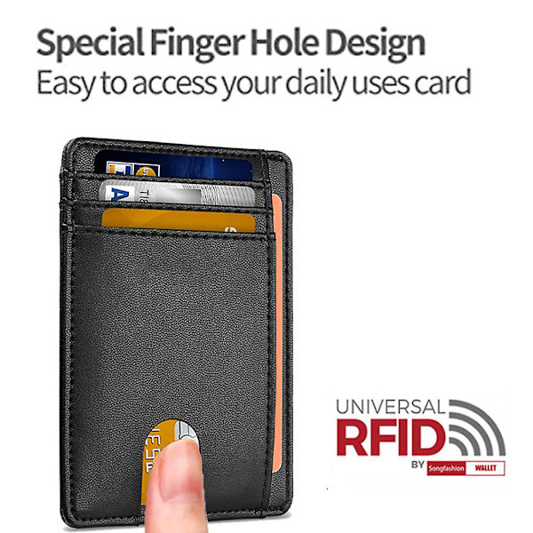 Clip-plånbok framficka Minimalistiskt läder med Rfid-blockerande clip-plånbok för män och kvinnor style4